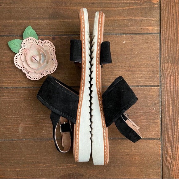 Caslon Black Leather Claire Slingback Sandals Women's Size 9 - Picture 2 of 5